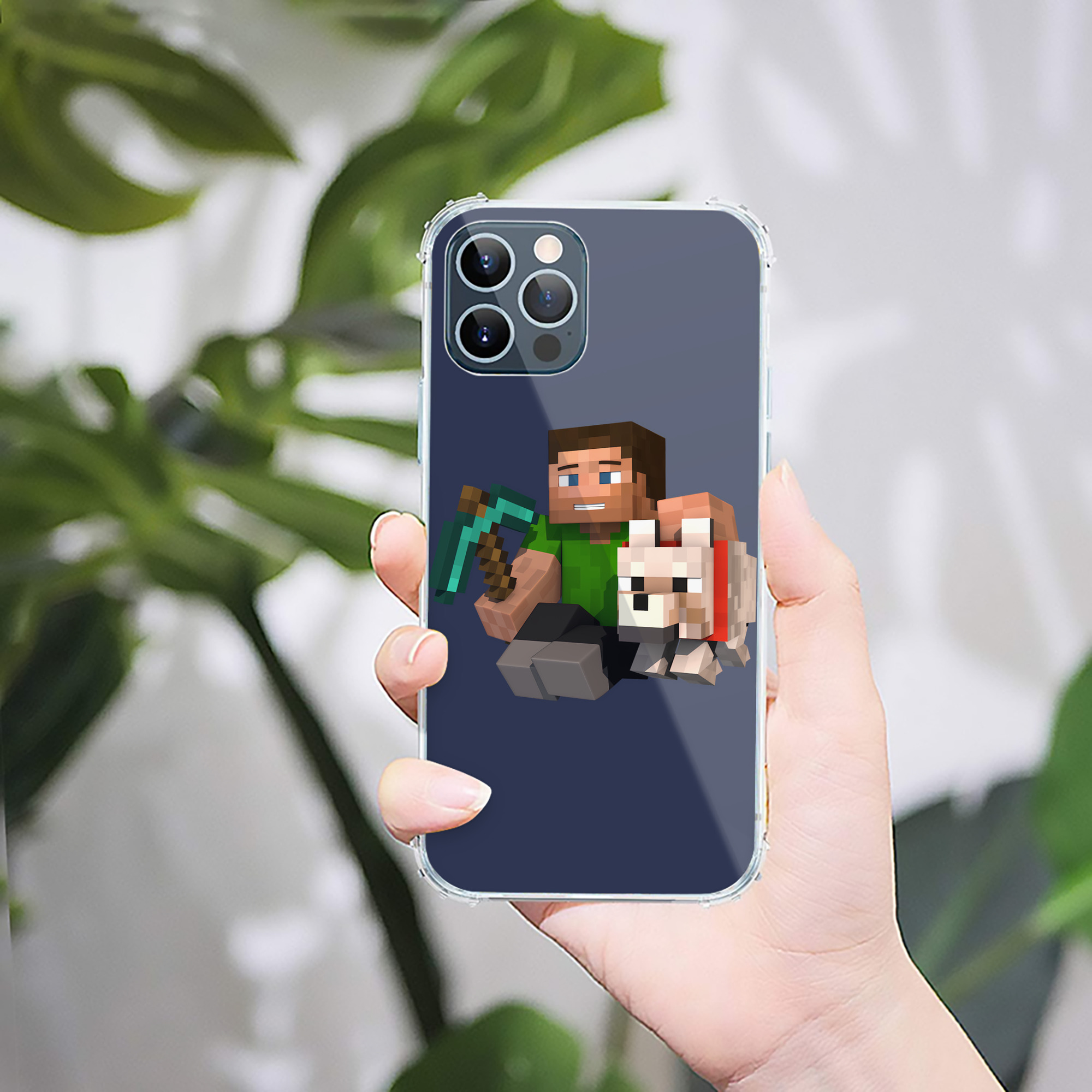 （画像用） マインクラフト ブロックの世界 Minecraft MC Block world 【iPhone 12シリーズ対応】透明スマホケース（クリアソフトケース）